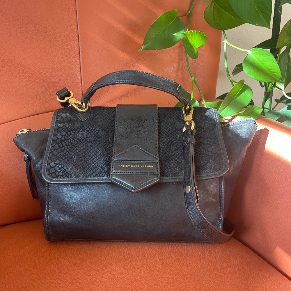 Marc by Marc Jacobs Black Satchel w/ Gold Hardware